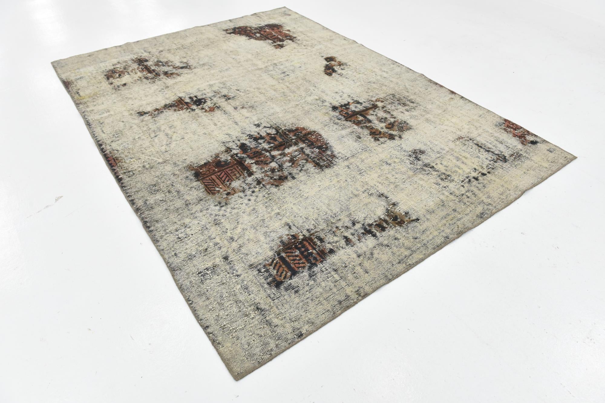 6' 8 x 9' 2 Hand Knotted Ultra Vintage Persian Wool Rug