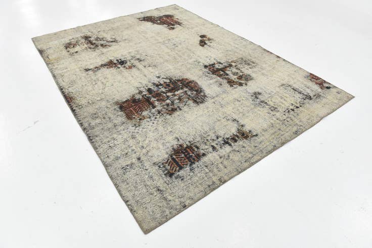 Detail image of 6' 8 x 9' 2 Hand Knotted Ultra Vintage Persian Wool Rug