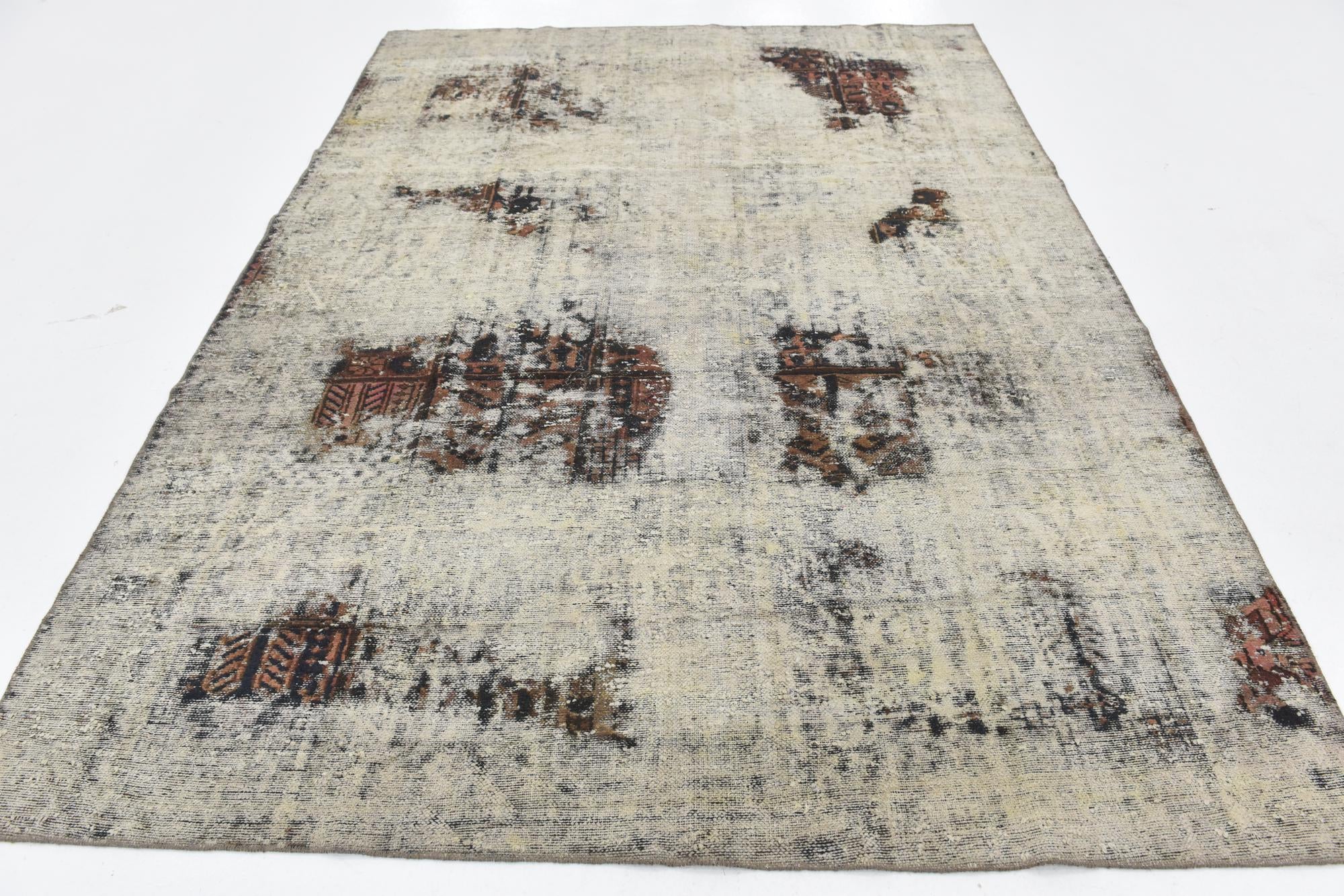 6' 8 x 9' 2 Hand Knotted Ultra Vintage Persian Wool Rug