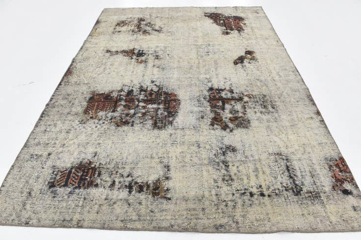 Detail image of 6' 8 x 9' 2 Hand Knotted Ultra Vintage Persian Wool Rug