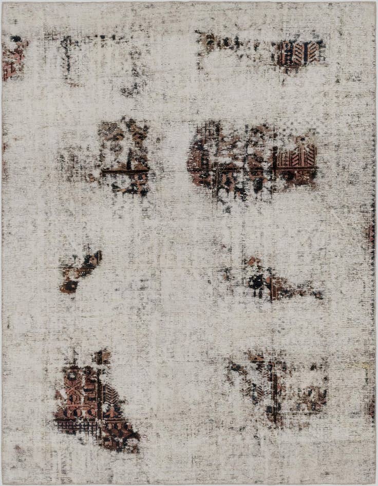 Detail image of 6' 8 x 9' 2 Hand Knotted Ultra Vintage Persian Wool Rug