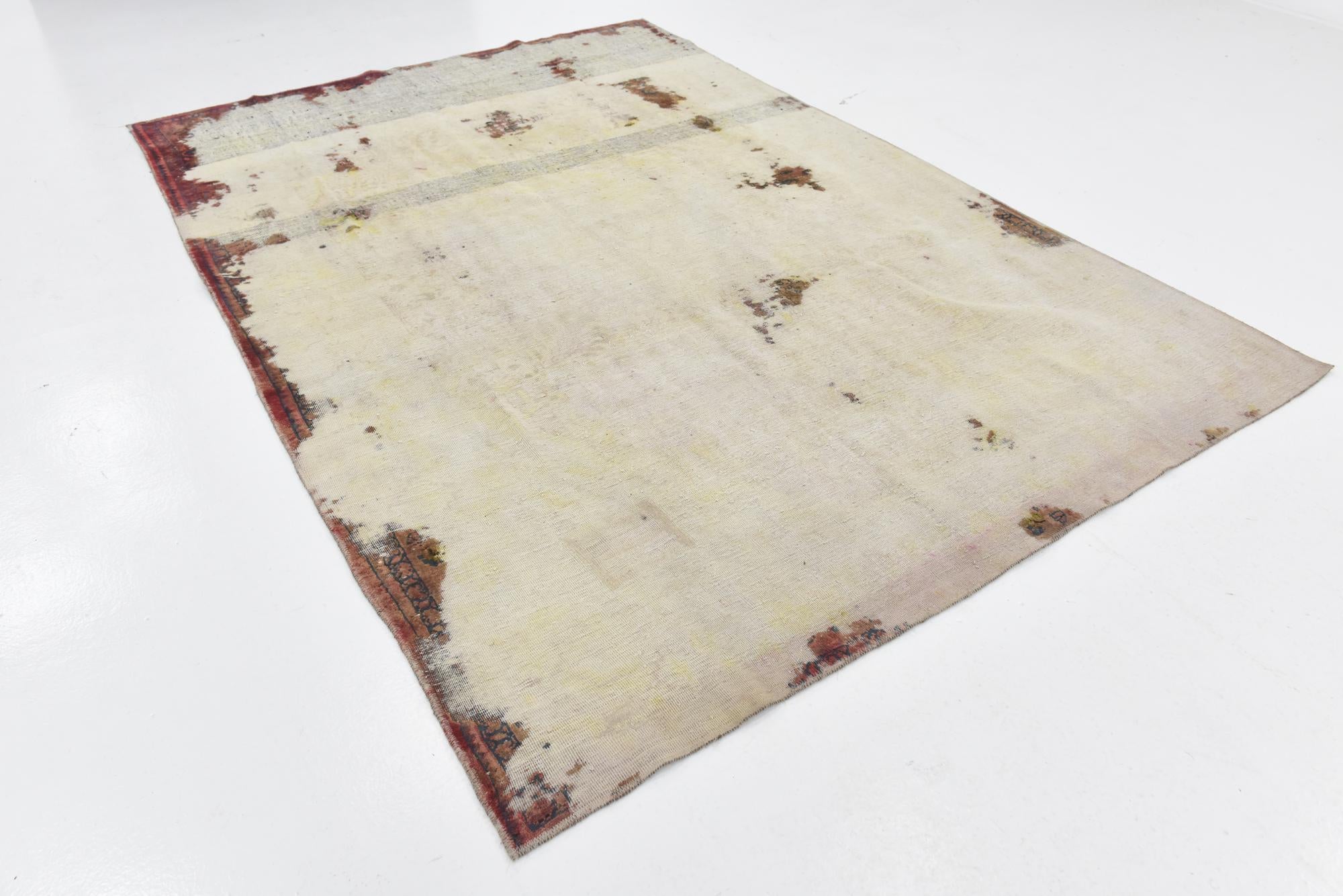 7' x 10' 6 Hand Knotted Ultra Vintage Persian Wool Rug