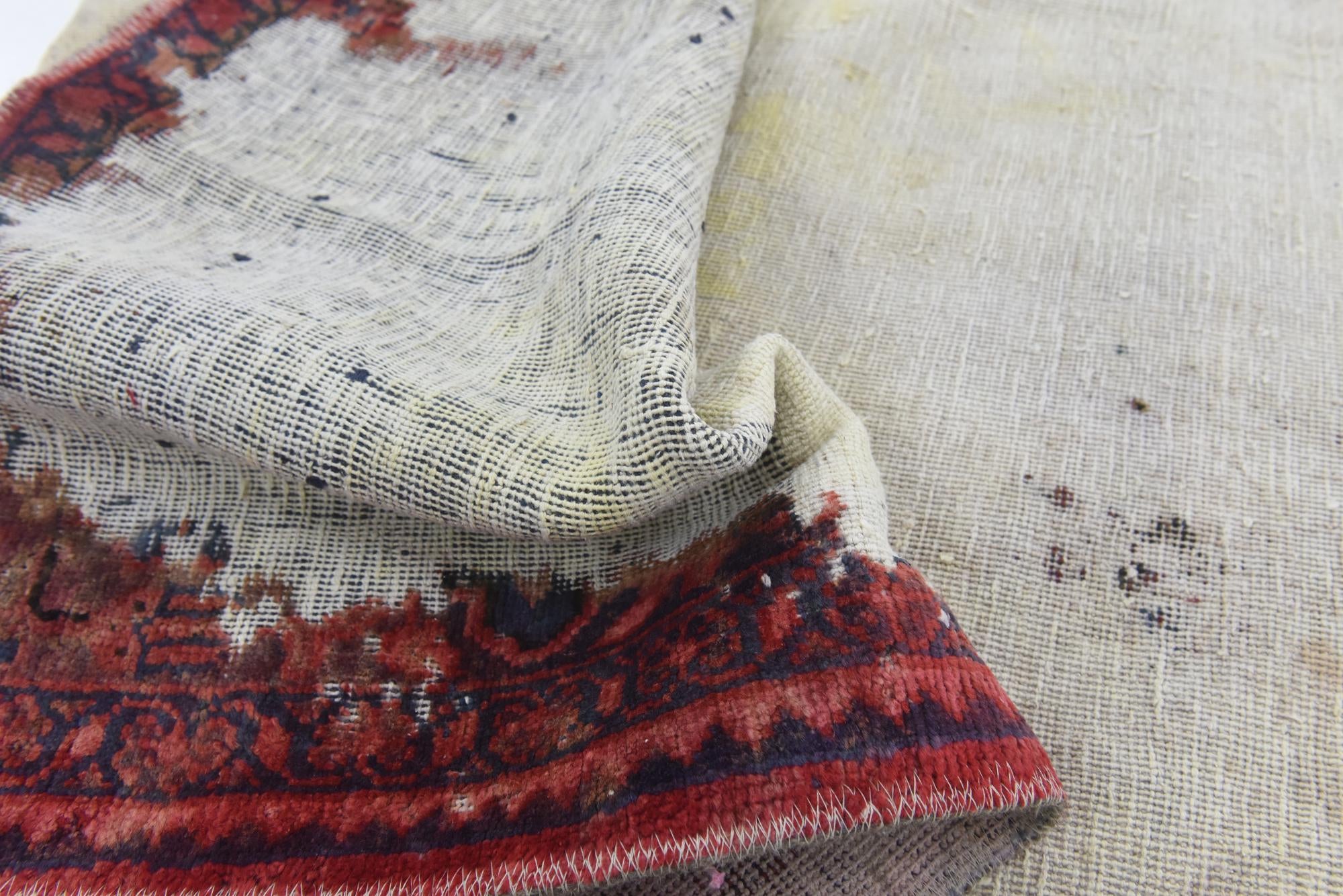 7' x 10' 6 Hand Knotted Ultra Vintage Persian Wool Rug