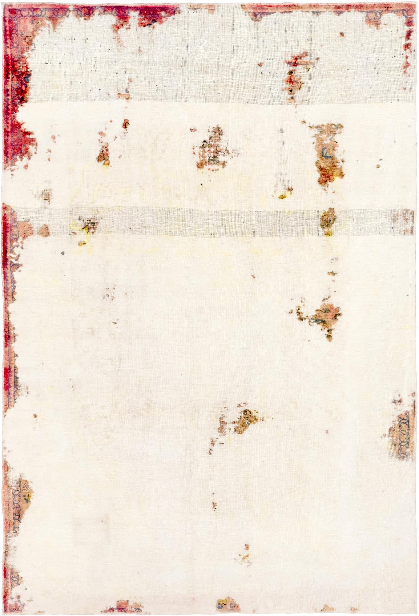 7' x 10' 6 Hand Knotted Ultra Vintage Persian Wool Rug
