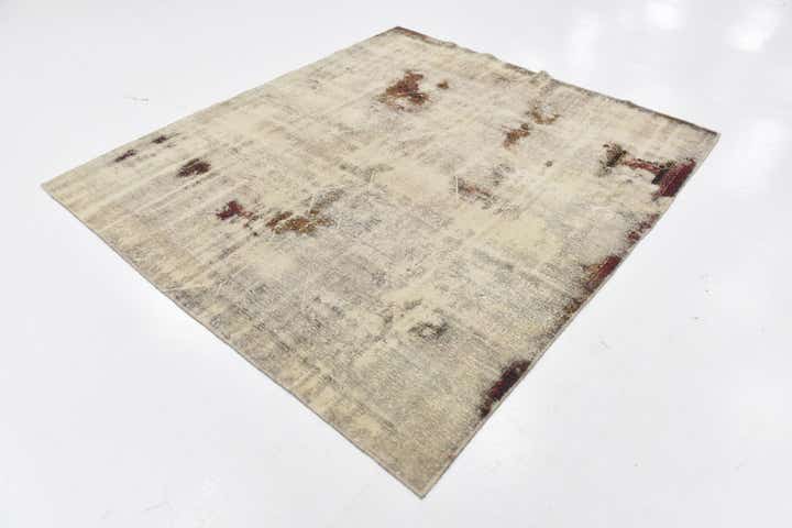 6' 9 x 7' 6 Hand Knotted Ultra Vintage Persian Wool Rug