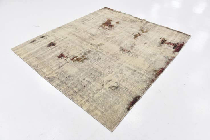 Detail image of 6' 9 x 7' 6 Hand Knotted Ultra Vintage Persian Wool Rug