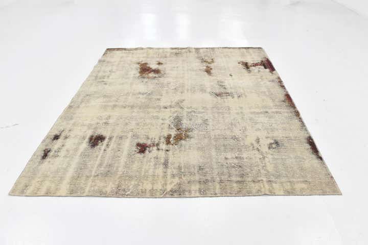 6' 9 x 7' 6 Hand Knotted Ultra Vintage Persian Wool Rug