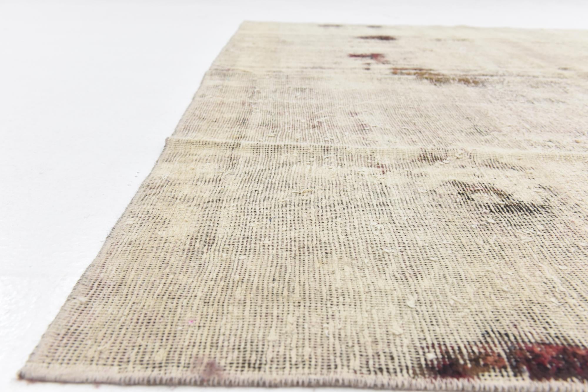 6' 9 x 7' 6 Hand Knotted Ultra Vintage Persian Wool Rug