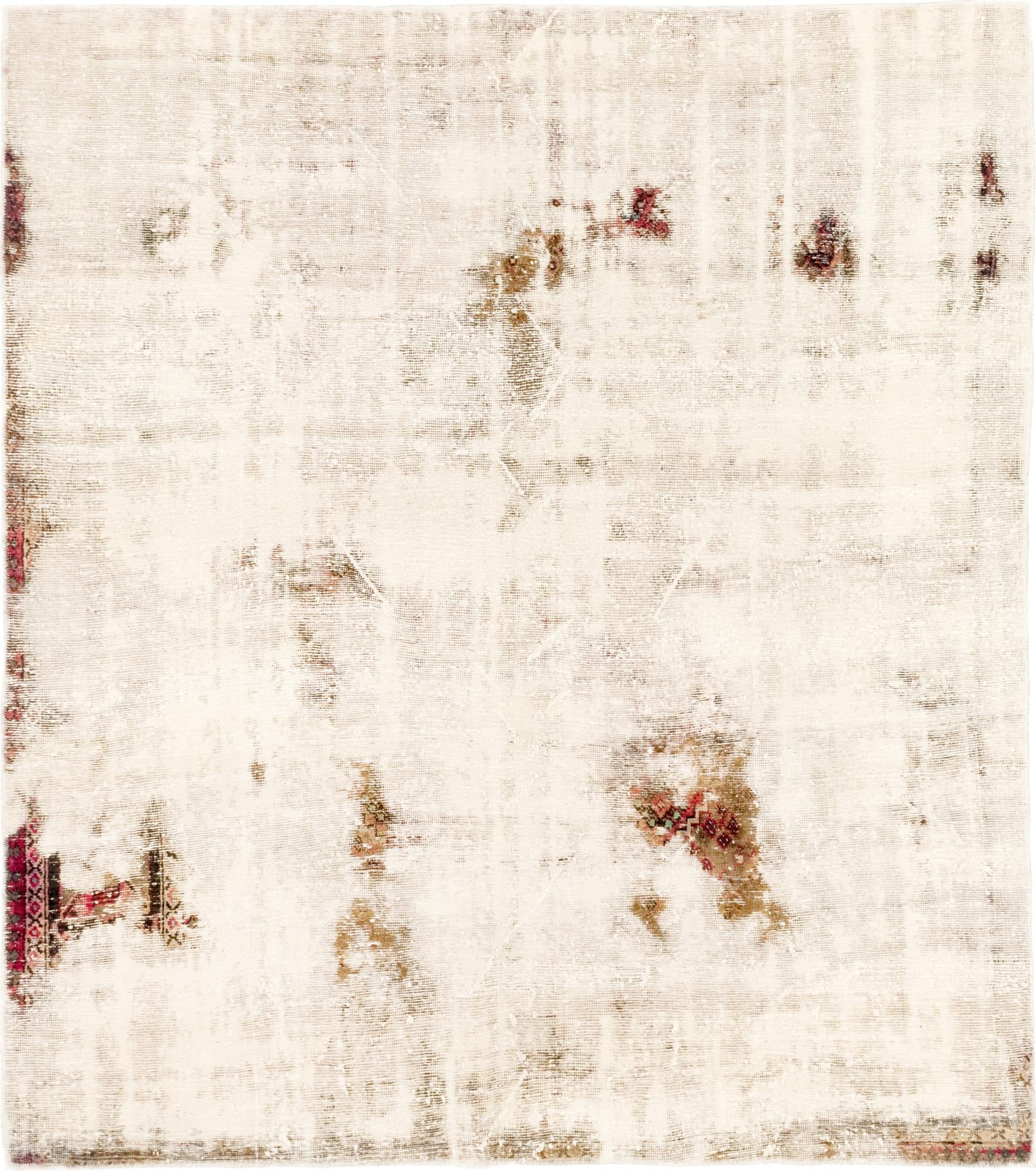 6' 9 x 7' 6 Hand Knotted Ultra Vintage Persian Wool Rug
