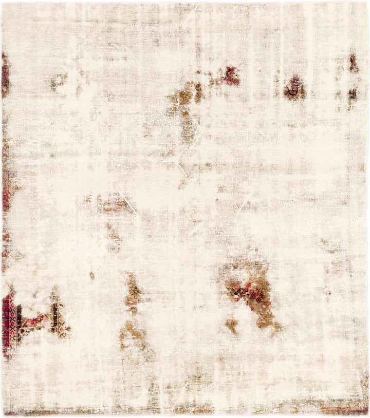 6' 9 x 7' 6 Hand Knotted Ultra Vintage Persian Wool Rug