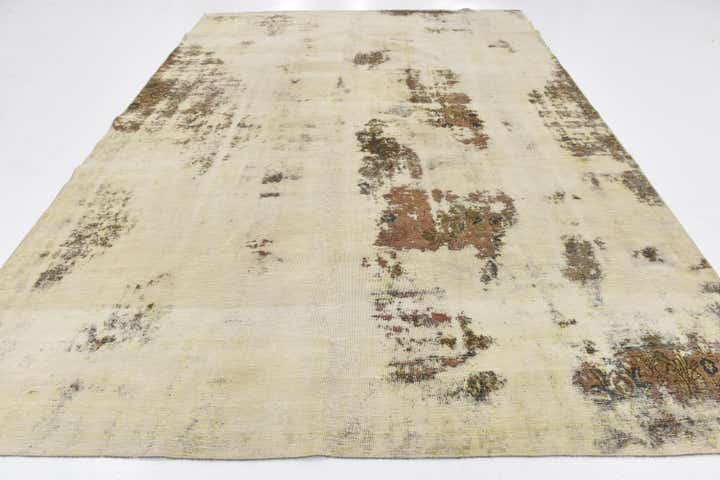 9' x 12' 6 Hand Knotted Ultra Vintage Persian Wool Rug