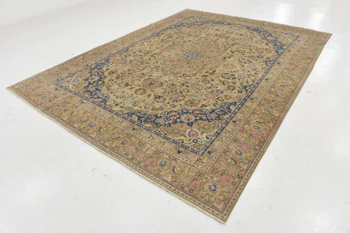 8' 9 x 11' 8 Hand Knotted Ultra Vintage Persian Wool Rug