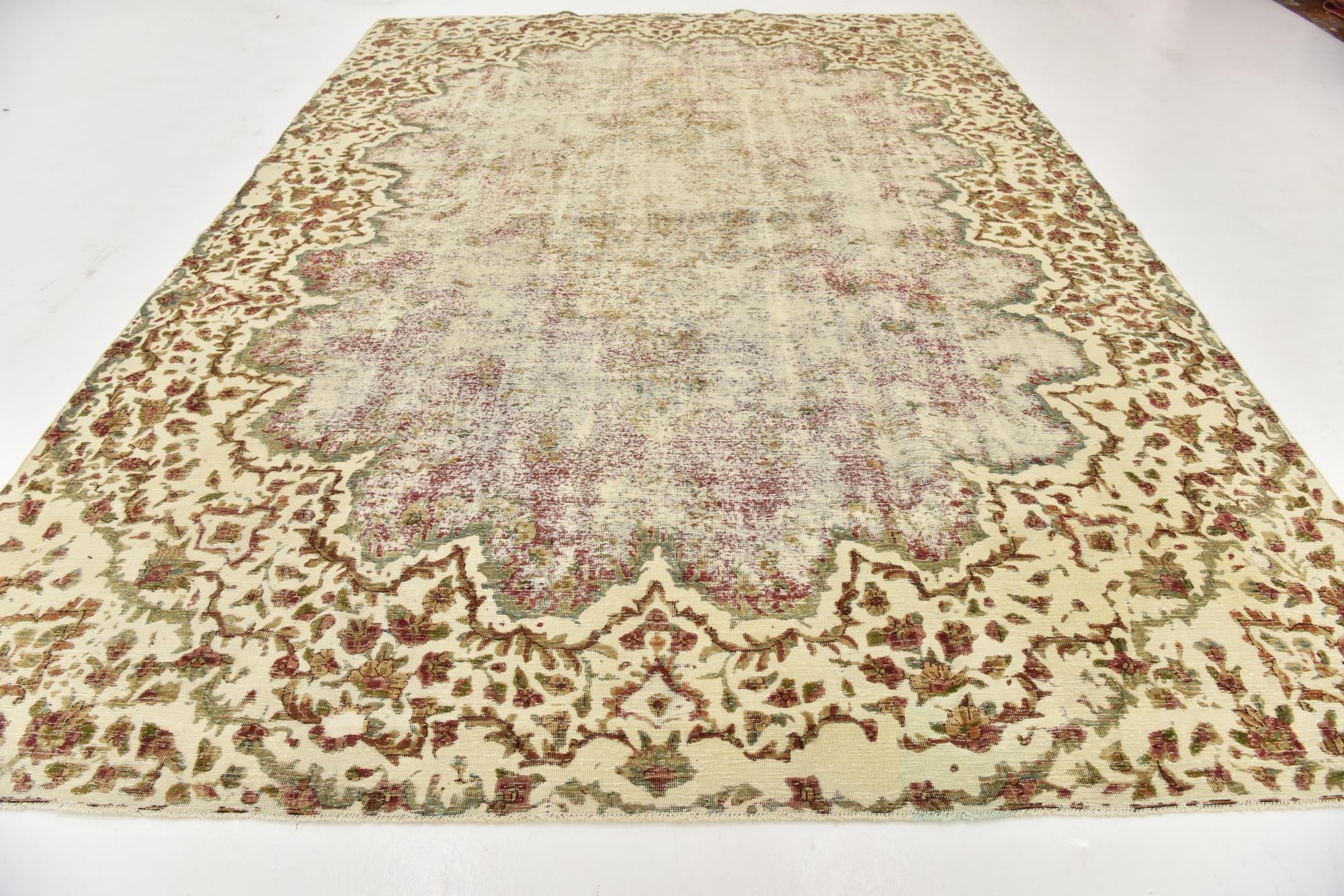9' 4 x 13' 2 Hand Knotted Ultra Vintage Persian Wool Rug