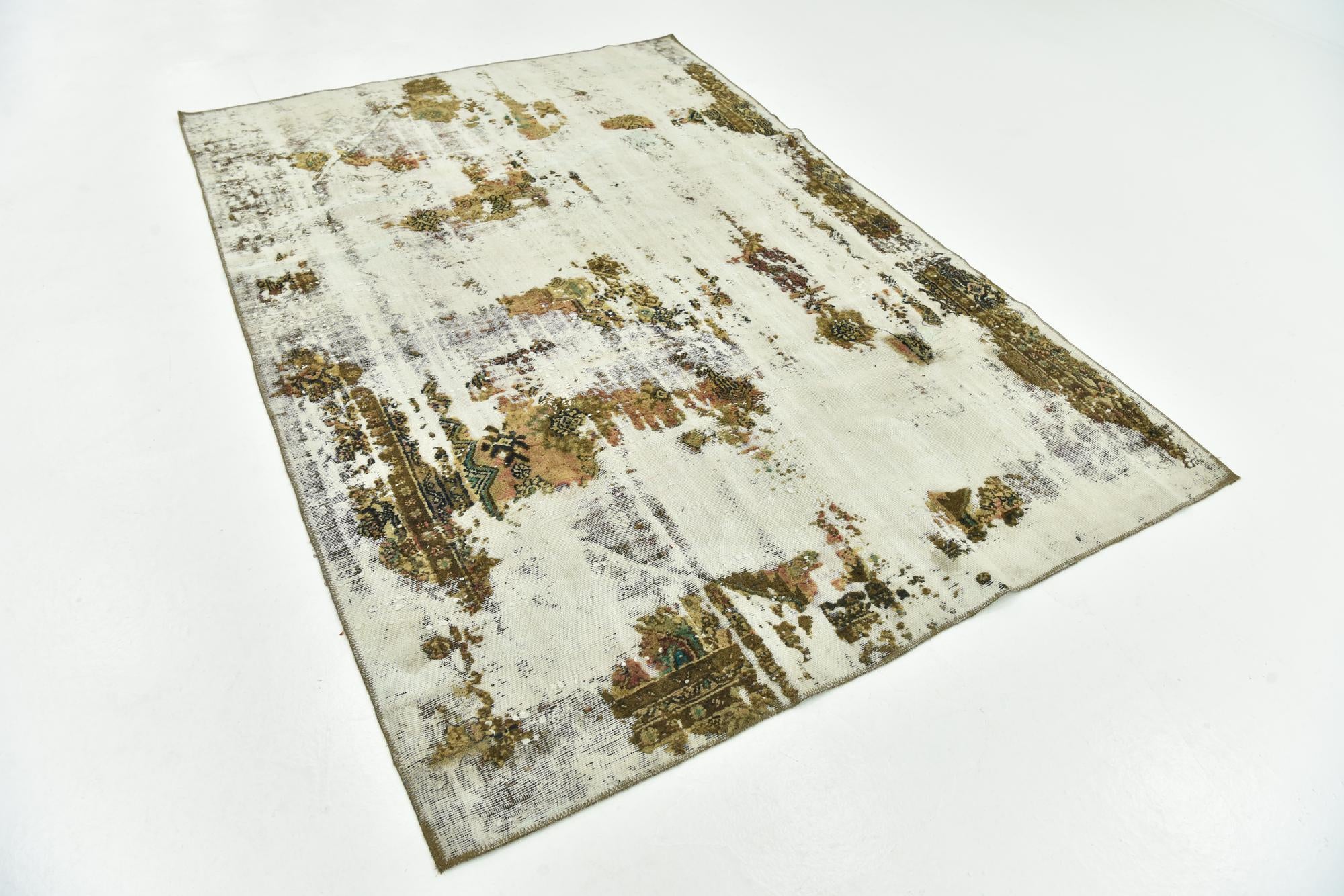 5' 10 x 8' 5 Hand Knotted Ultra Vintage Persian Wool Rug
