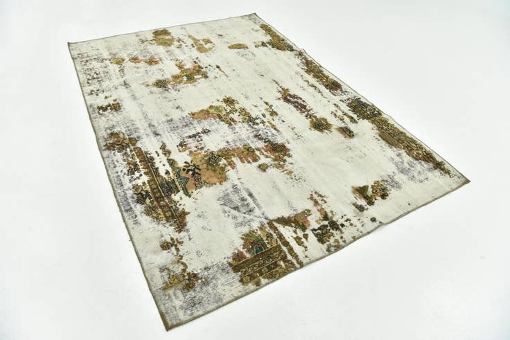 Detail image of 5' 10 x 8' 5 Hand Knotted Ultra Vintage Persian Wool Rug