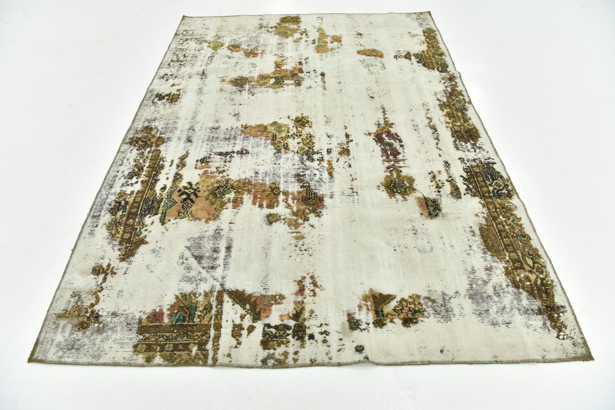 5' 10 x 8' 5 Hand Knotted Ultra Vintage Persian Wool Rug