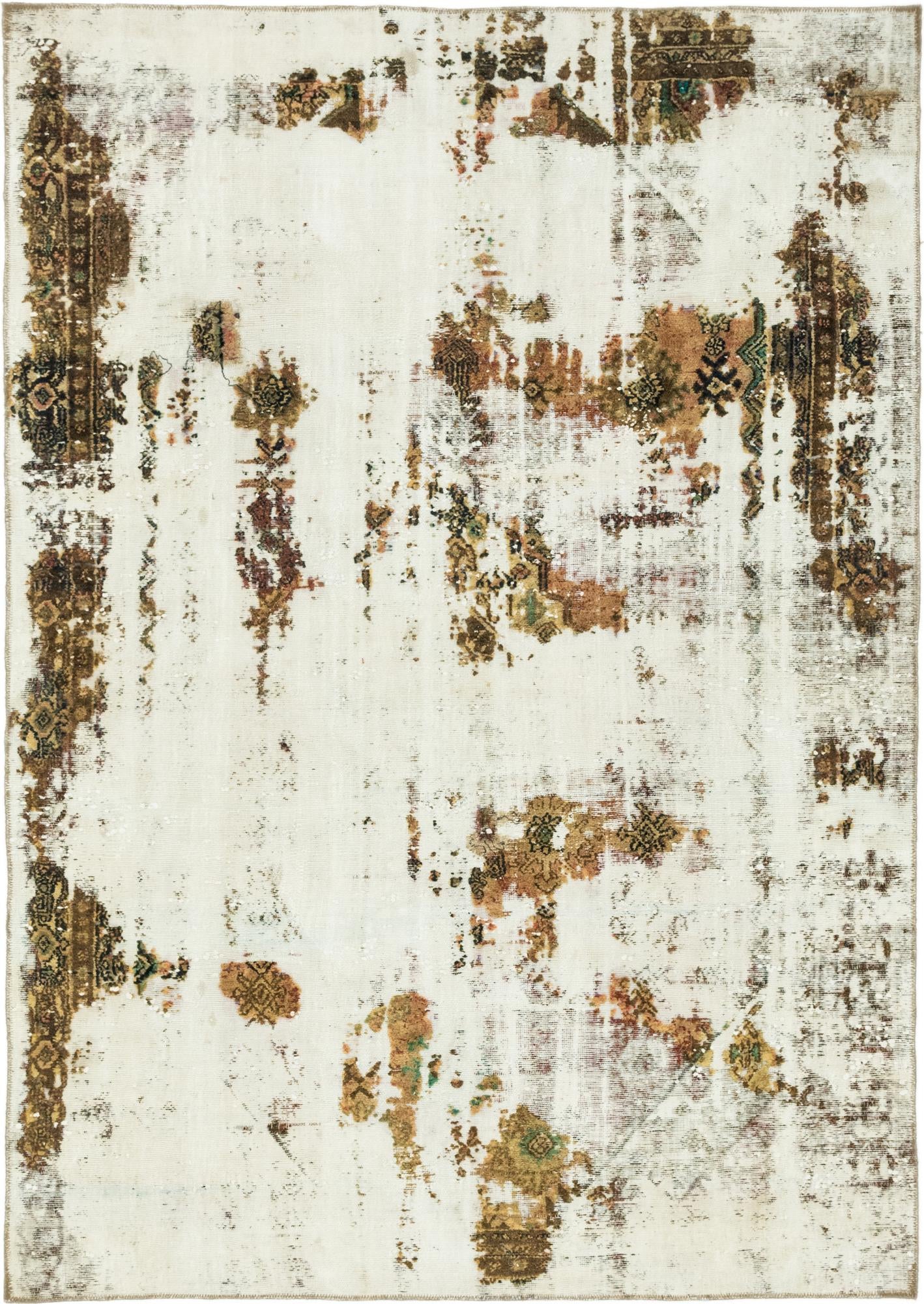 5' 10 x 8' 5 Hand Knotted Ultra Vintage Persian Wool Rug
