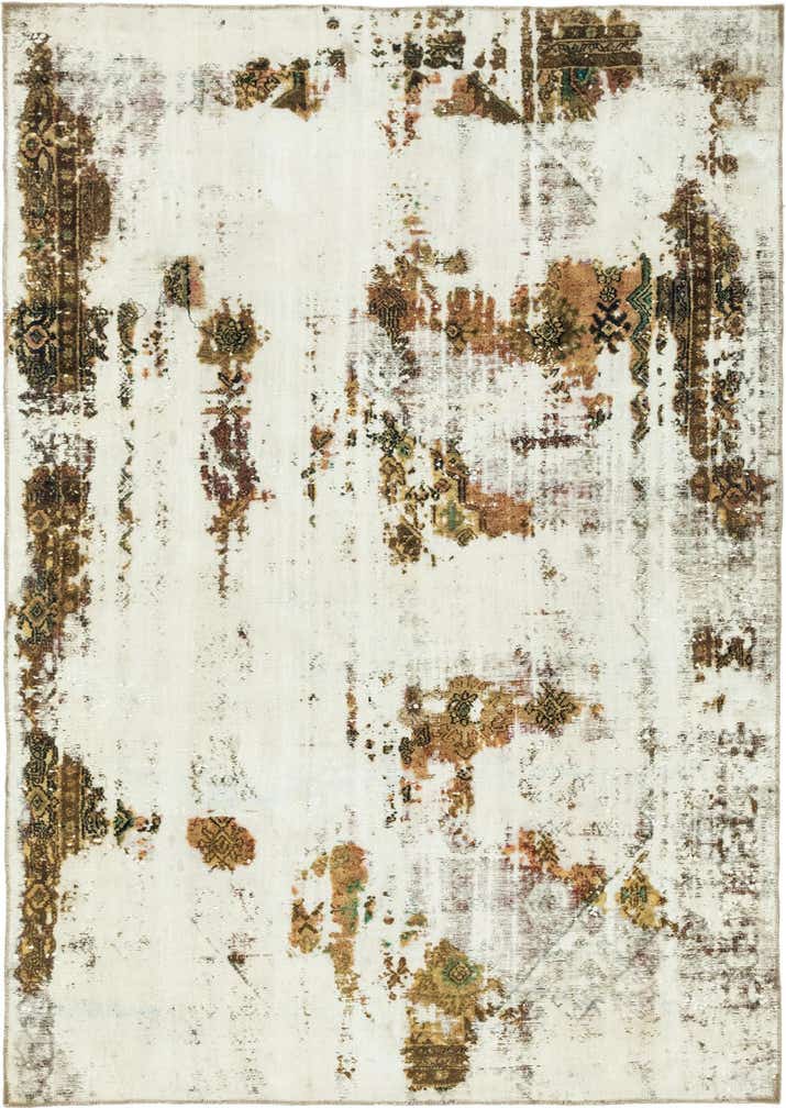 5' 10 x 8' 5 Hand Knotted Ultra Vintage Persian Wool Rug