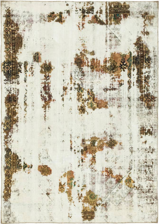 Detail image of 5' 10 x 8' 5 Hand Knotted Ultra Vintage Persian Wool Rug