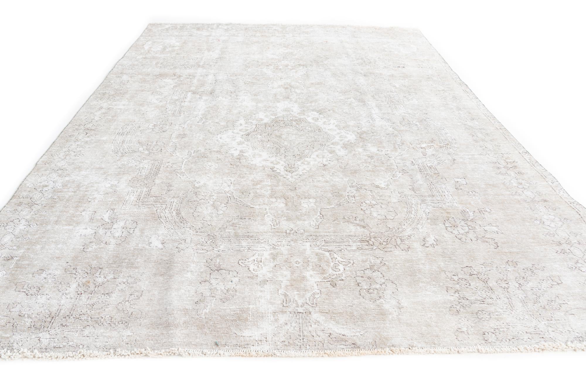 6' 9 x 9' 6 Hand Knotted Ultra Vintage Persian Wool Rug