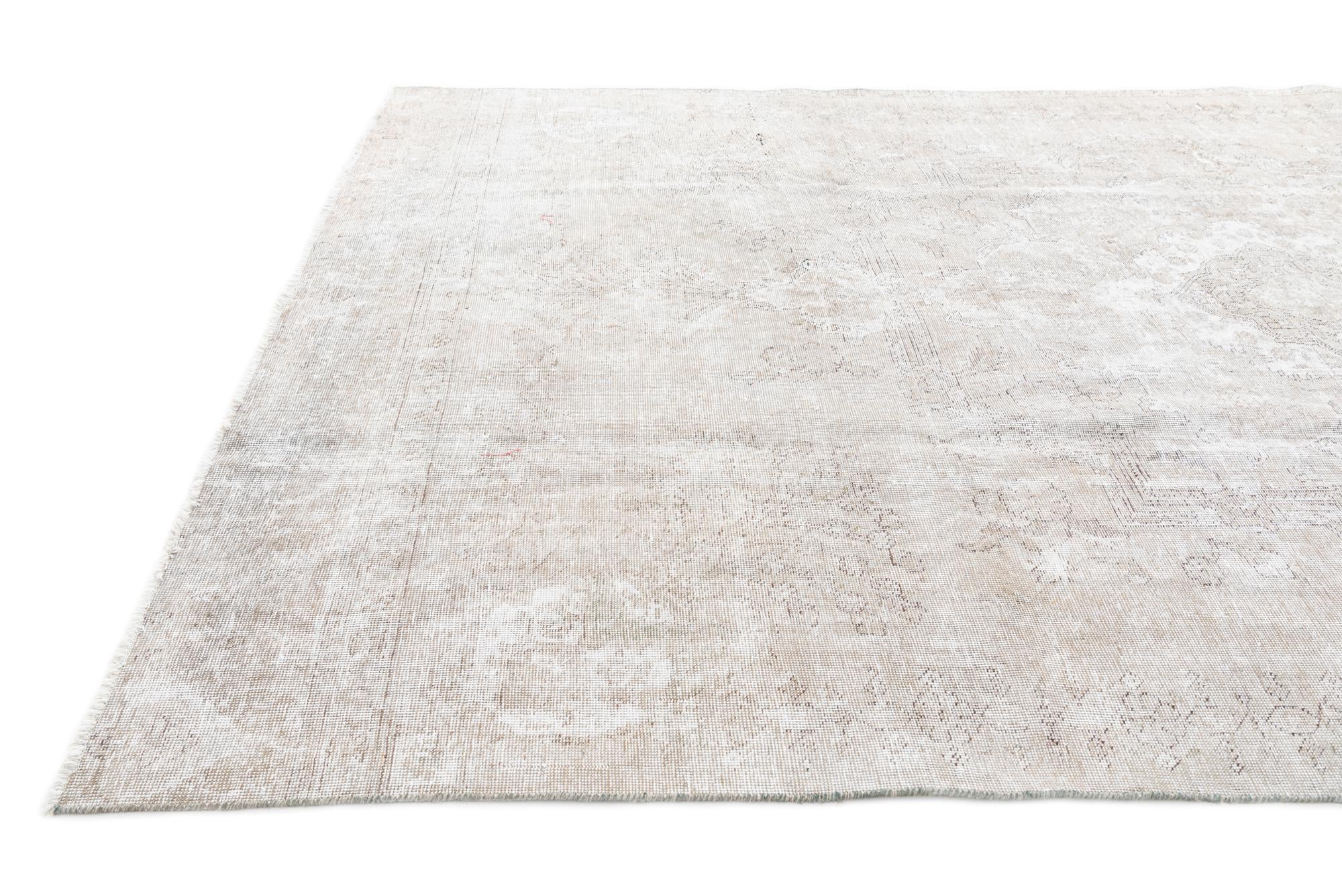 6' 9 x 9' 6 Hand Knotted Ultra Vintage Persian Wool Rug