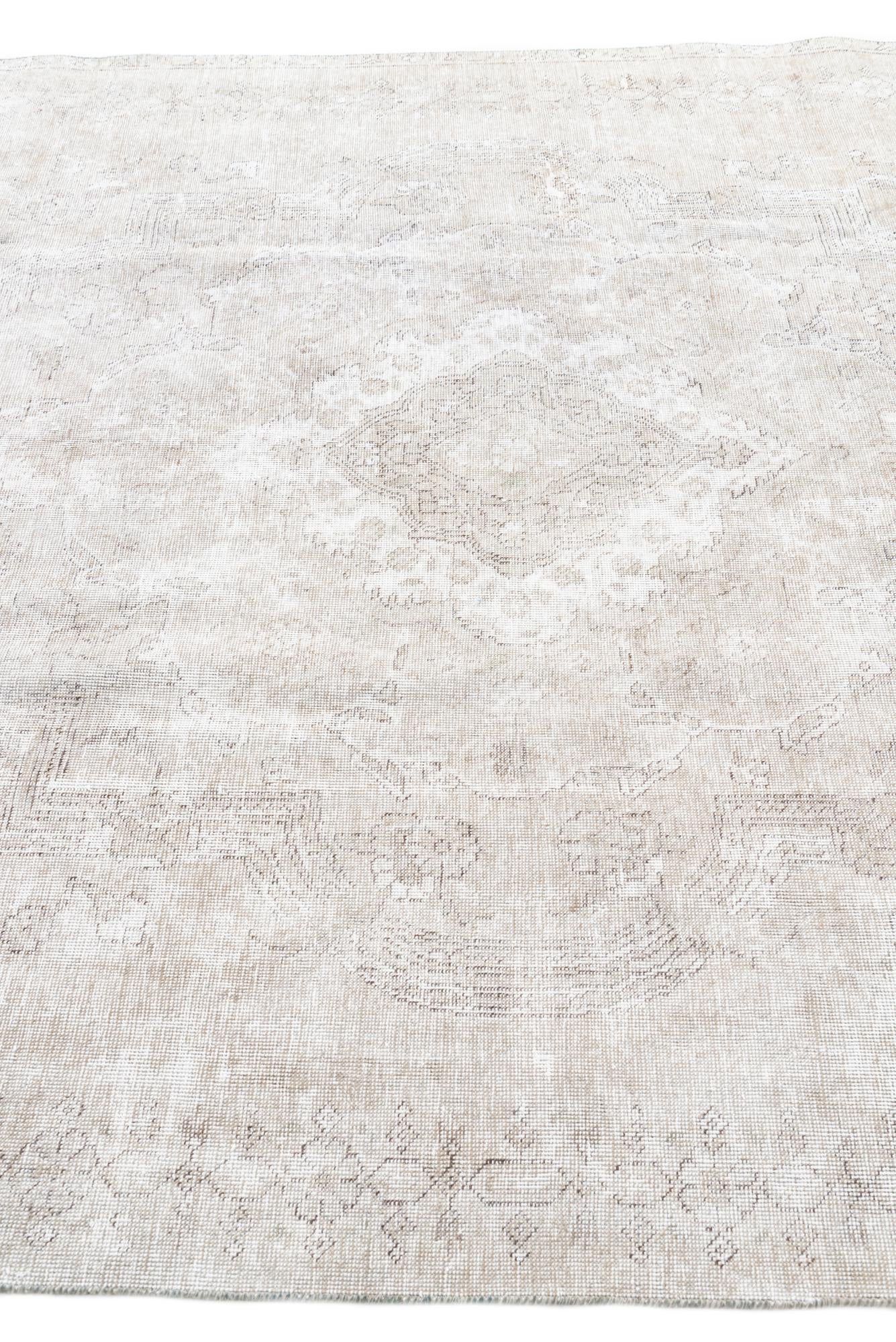 6' 9 x 9' 6 Hand Knotted Ultra Vintage Persian Wool Rug
