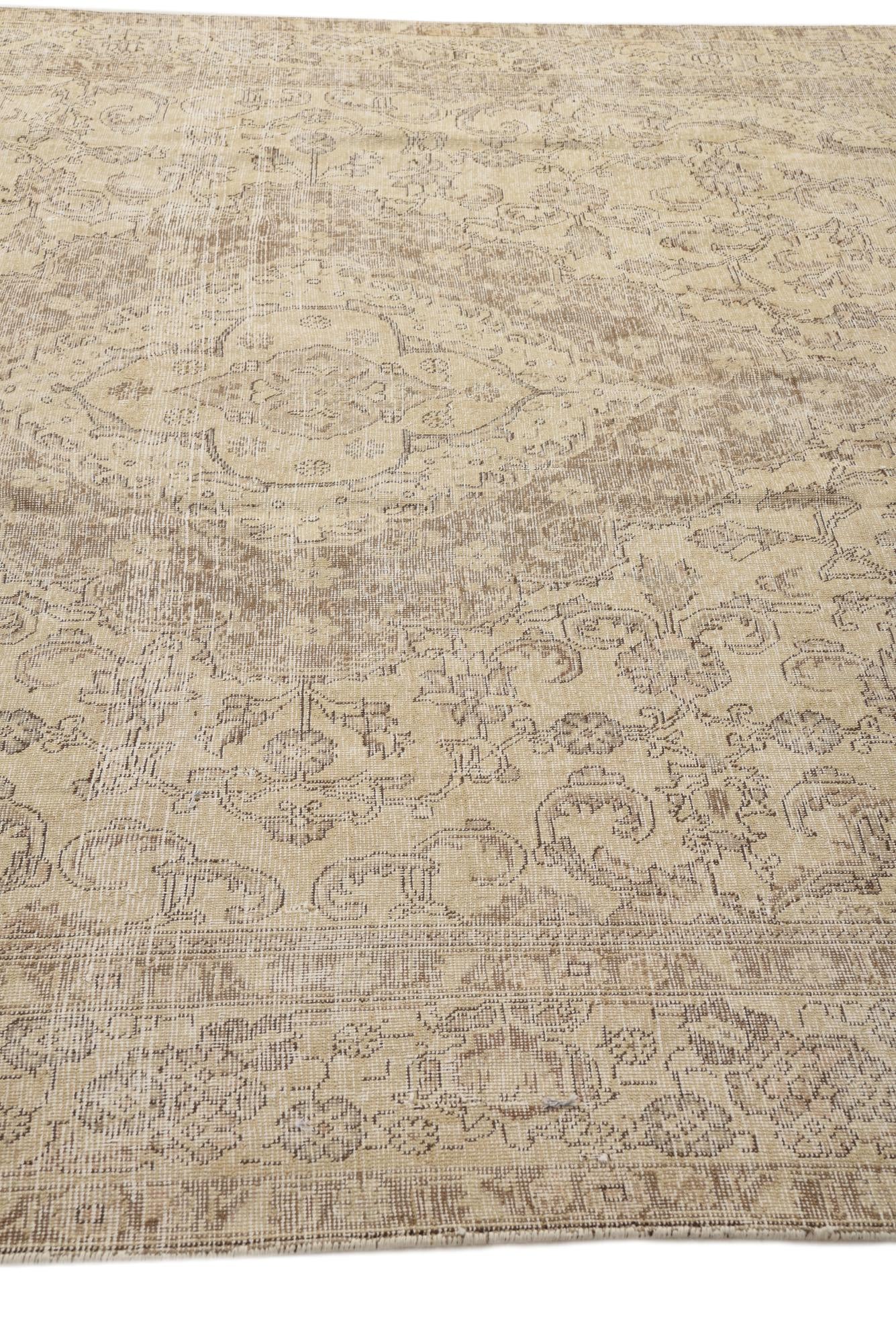 9' 5 x 12' 3 Hand Knotted Ultra Vintage Persian Wool Rug