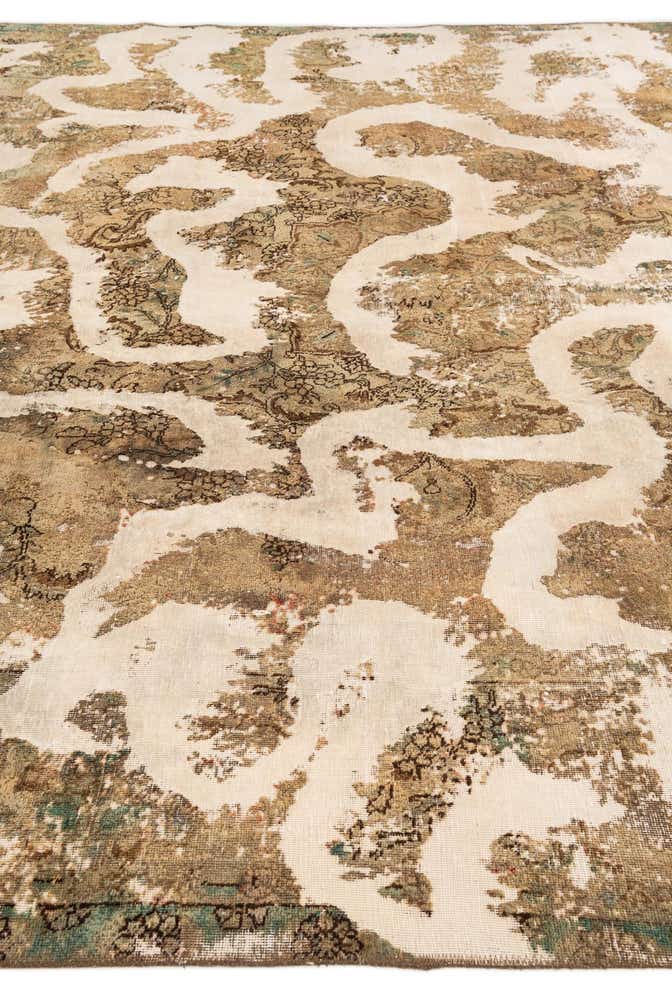 9' 4 x 12' 2 Hand Knotted Ultra Vintage Persian Wool Rug