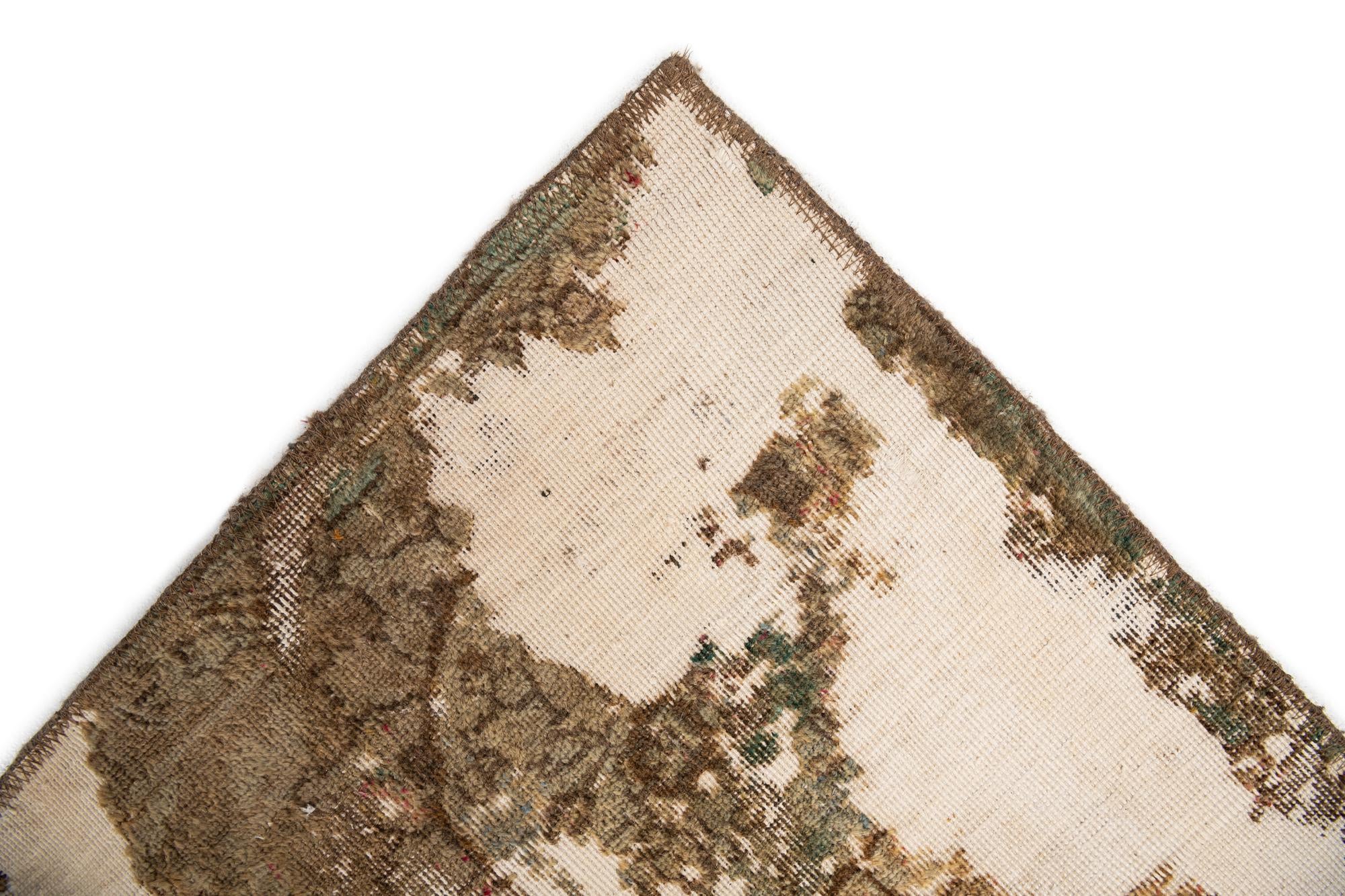9' 4 x 12' 2 Hand Knotted Ultra Vintage Persian Wool Rug