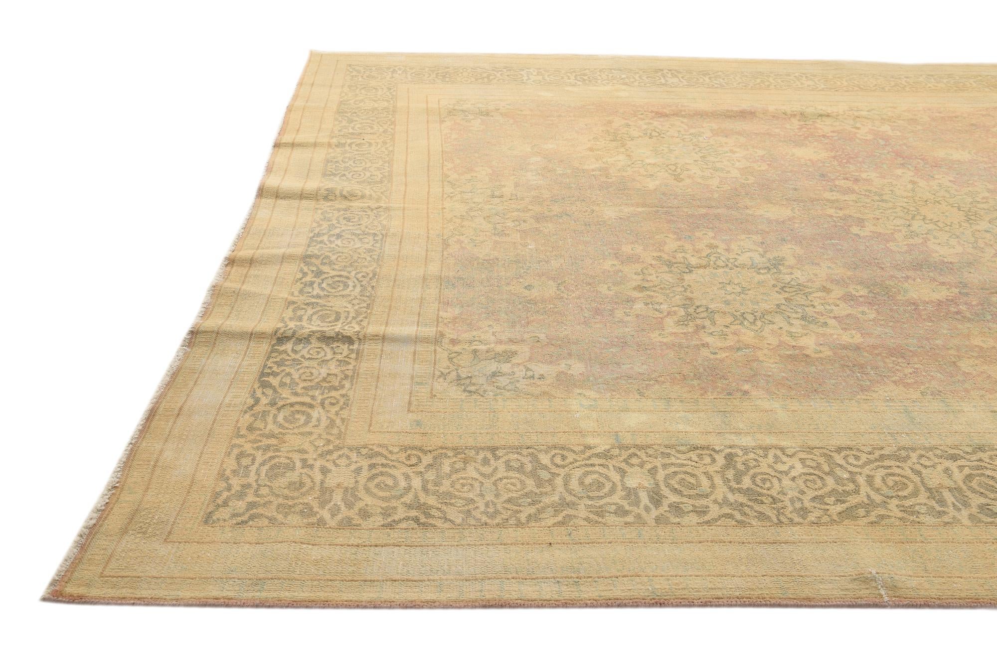 8' 5 x 11' 3 Hand Knotted Ultra Vintage Persian Wool Rug