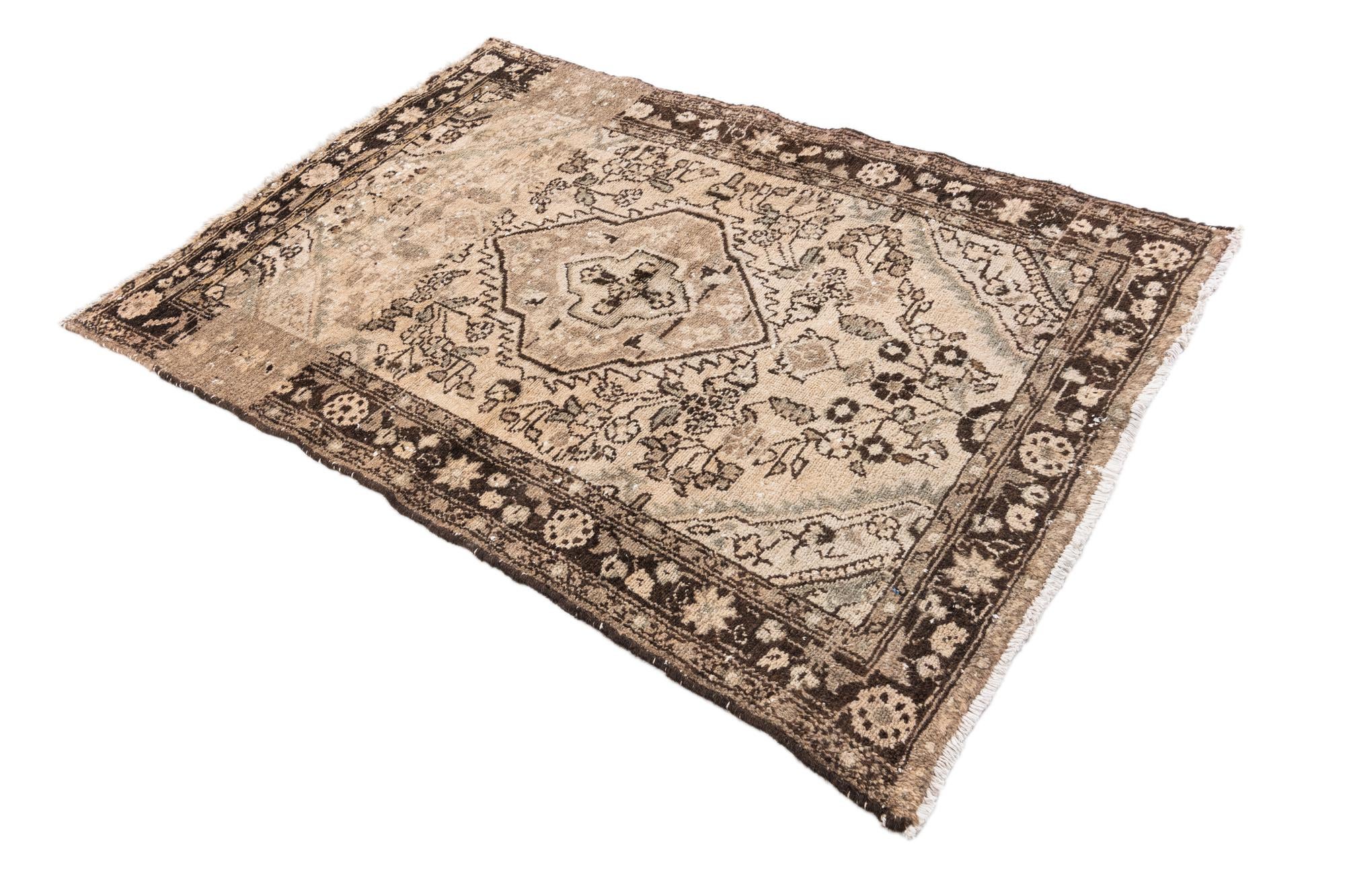 3' 7 x 5' 1 Hand Knotted Ultra Vintage Persian Wool Rug