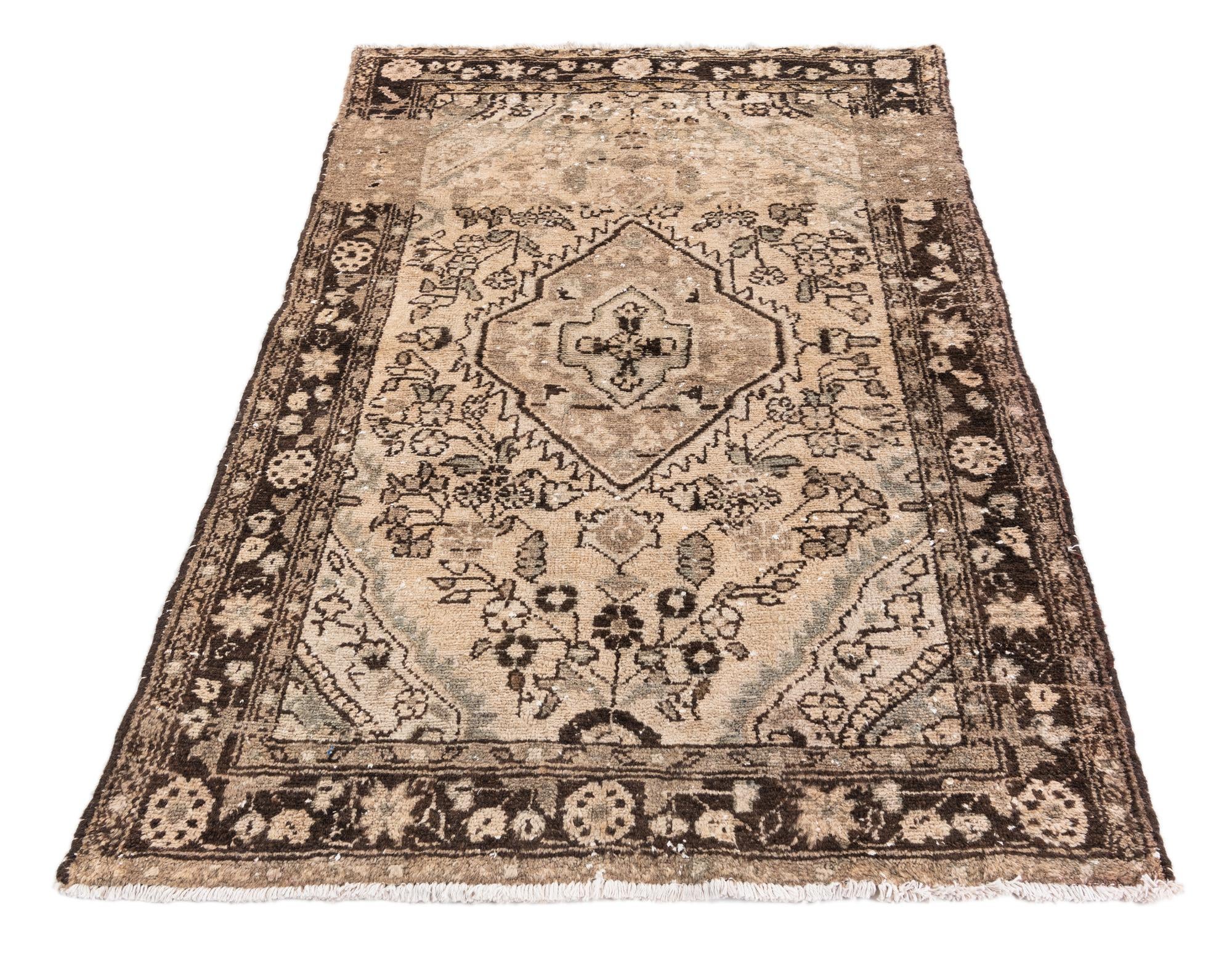 3' 7 x 5' 1 Hand Knotted Ultra Vintage Persian Wool Rug