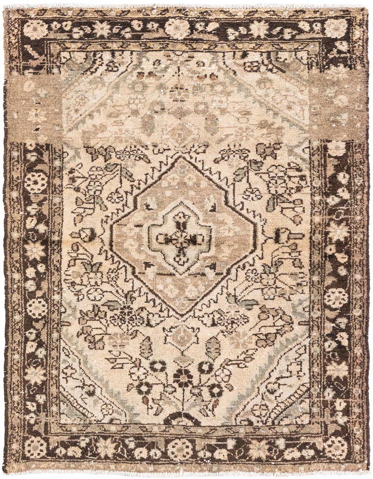 Detail image of 3' 7 x 5' 1 Hand Knotted Ultra Vintage Persian Wool Rug