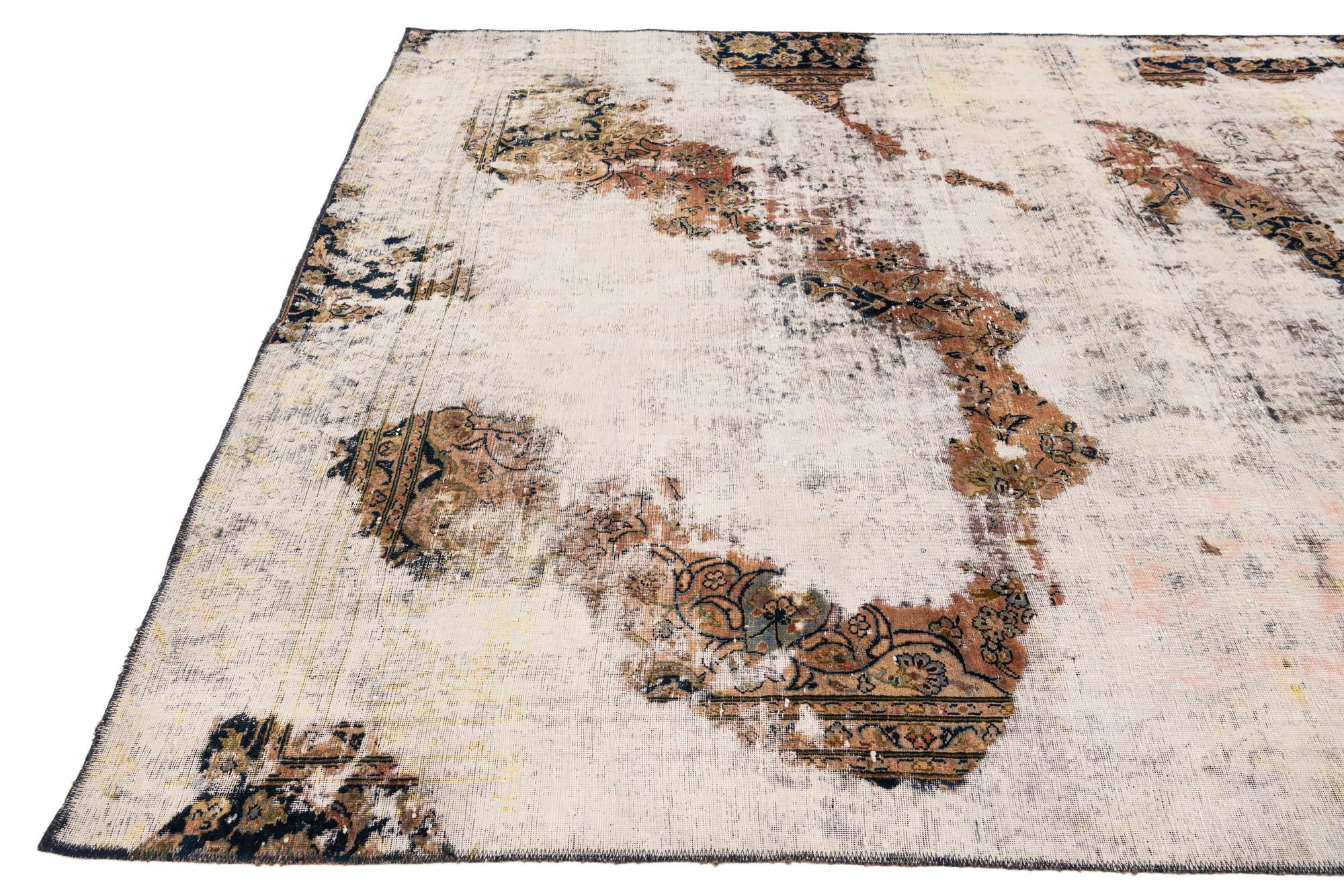7' 5 x 10' 10 Hand Knotted Ultra Vintage Persian Wool Rug