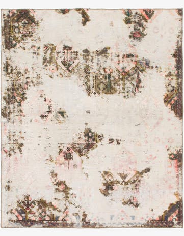 5' 4 x 6' 5 Hand Knotted Ultra Vintage Persian Wool Rug