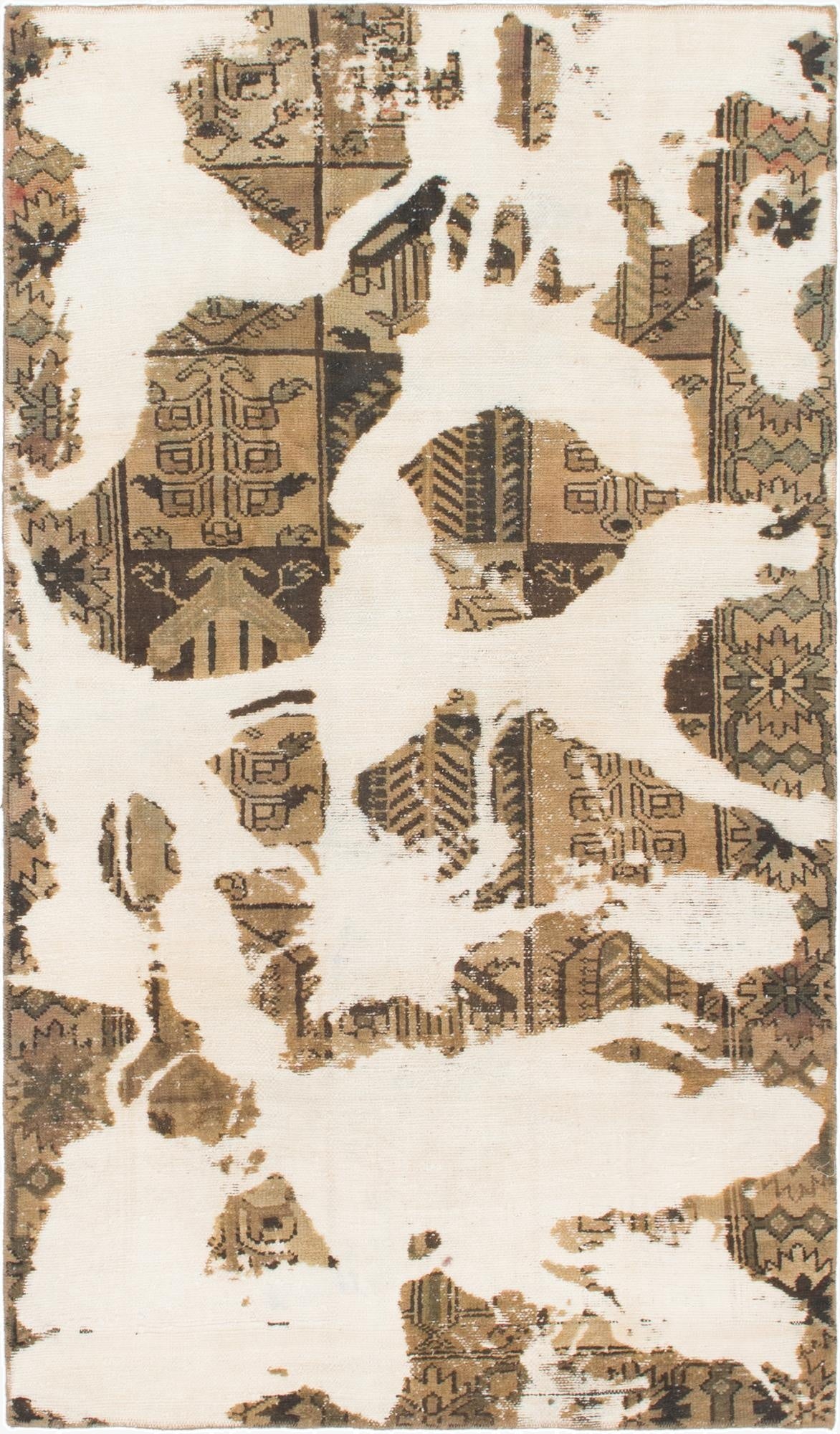 4' 7 x 8'  Hand Knotted Ultra Vintage Persian Wool Rug