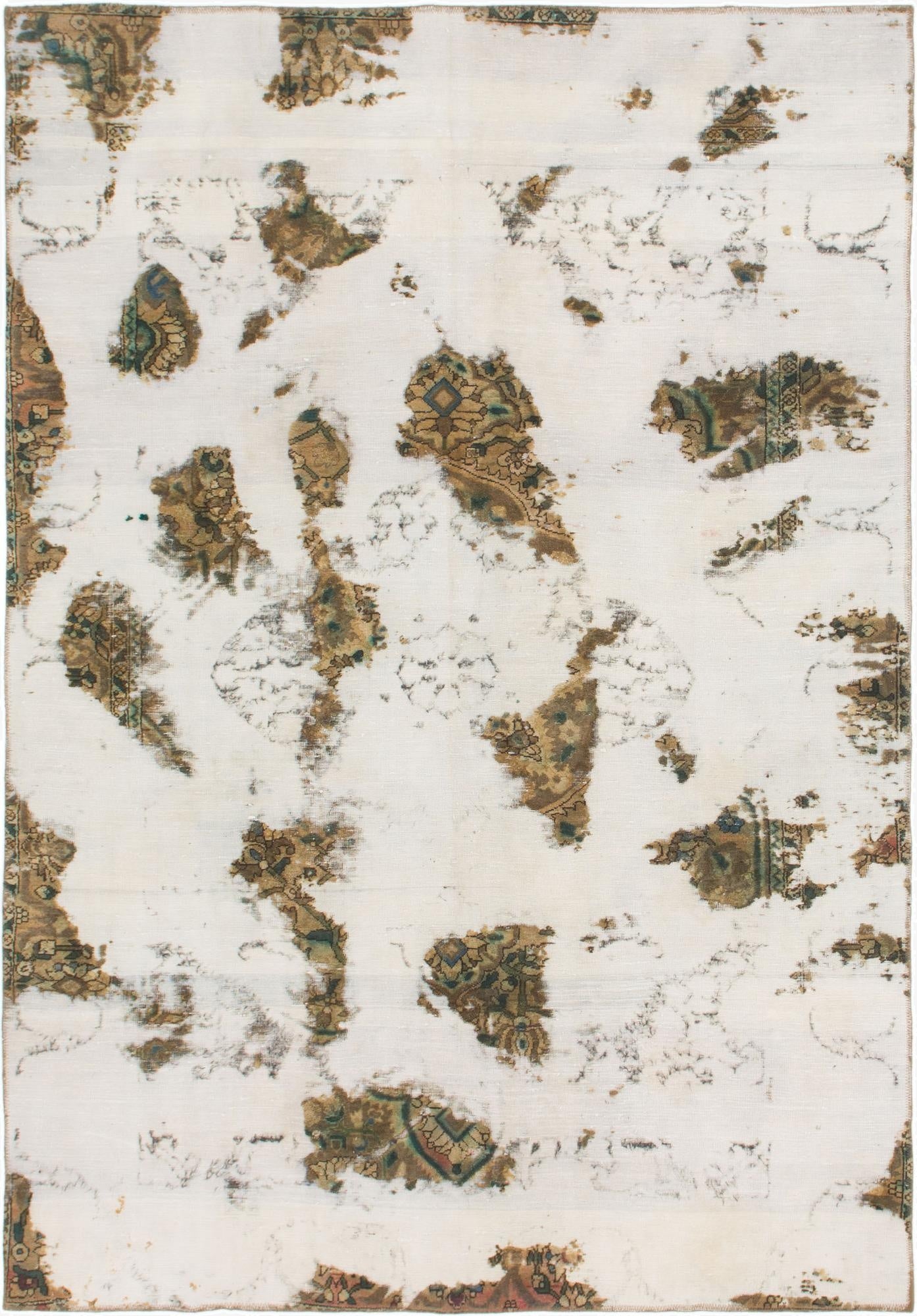 6' 4 x 9'  Hand Knotted Ultra Vintage Persian Wool Rug