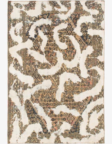 6' x 8' 10 Hand Knotted Ultra Vintage Persian Wool Rug