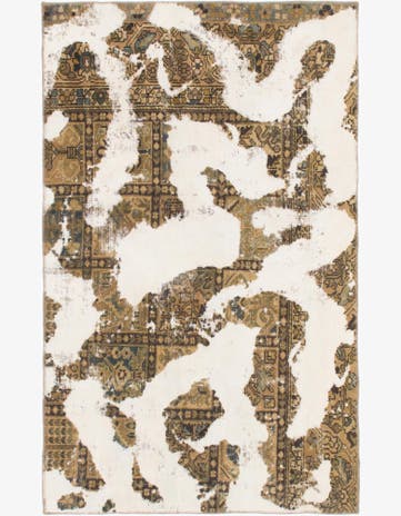 4' 5 x 7' 2 Hand Knotted Ultra Vintage Persian Wool Rug