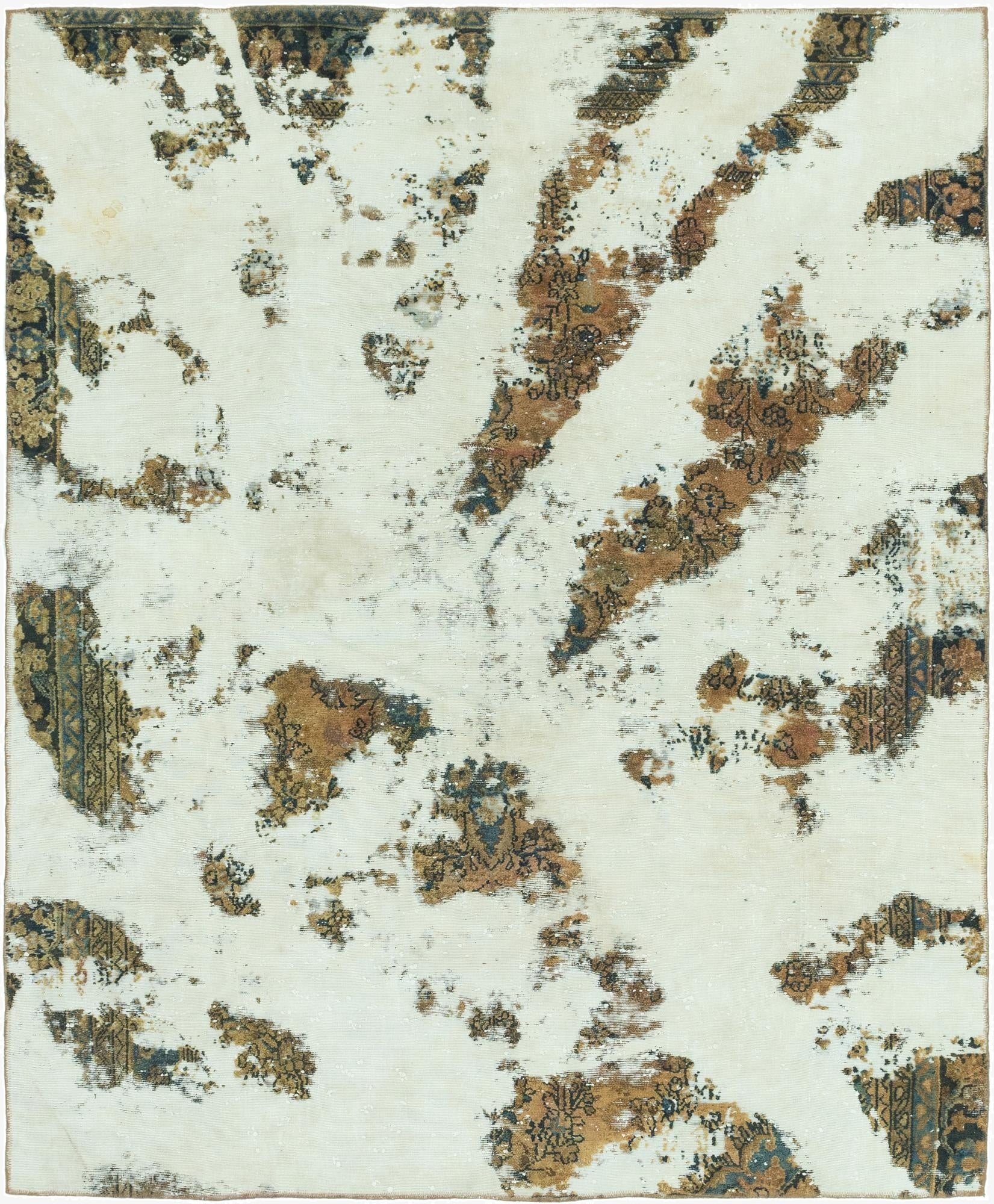 7' 8 x 9' 4  Hand Knotted Ultra Vintage Persian Wool Rug