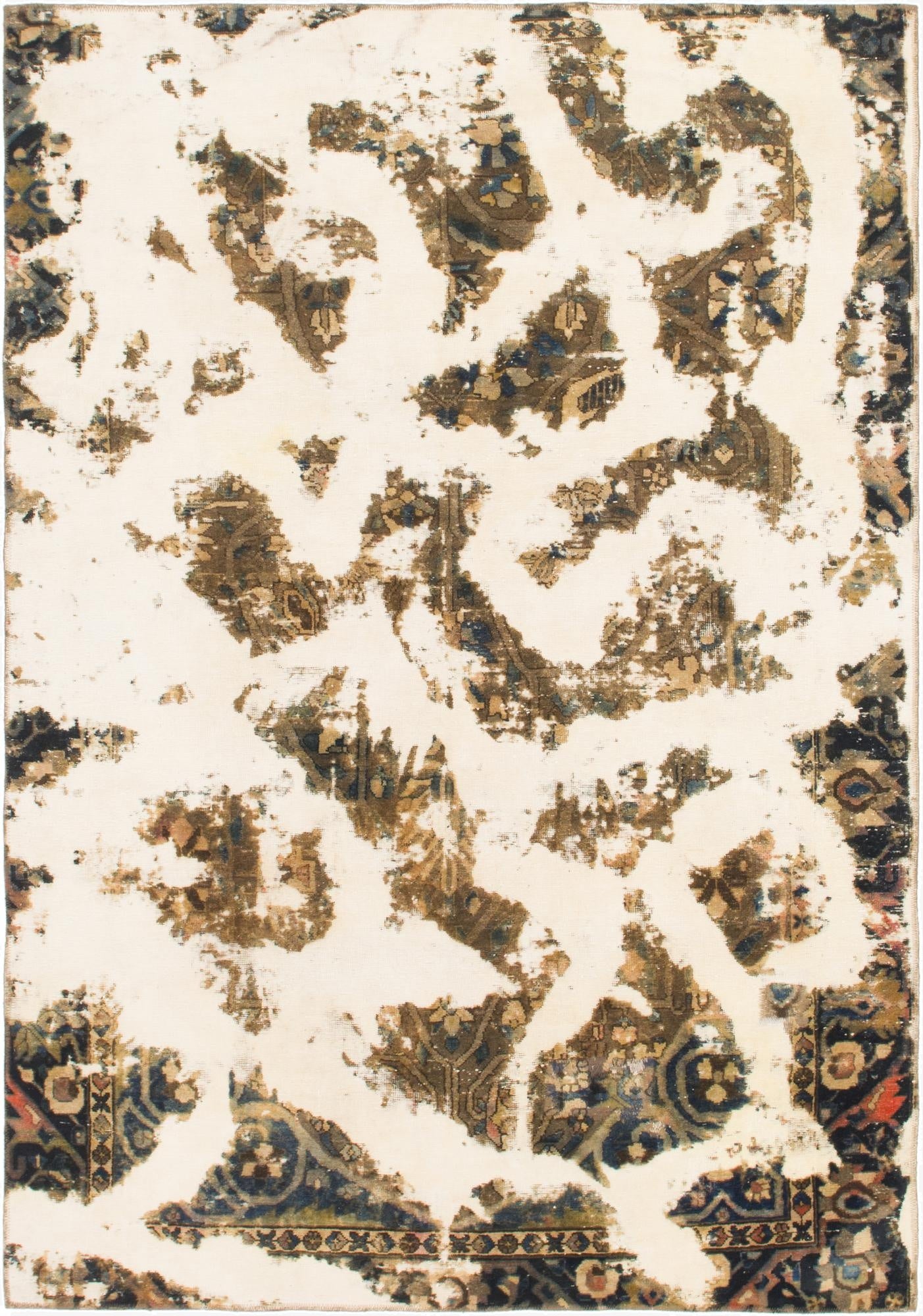 6' 3 x 9'  Hand Knotted Ultra Vintage Persian Wool Rug