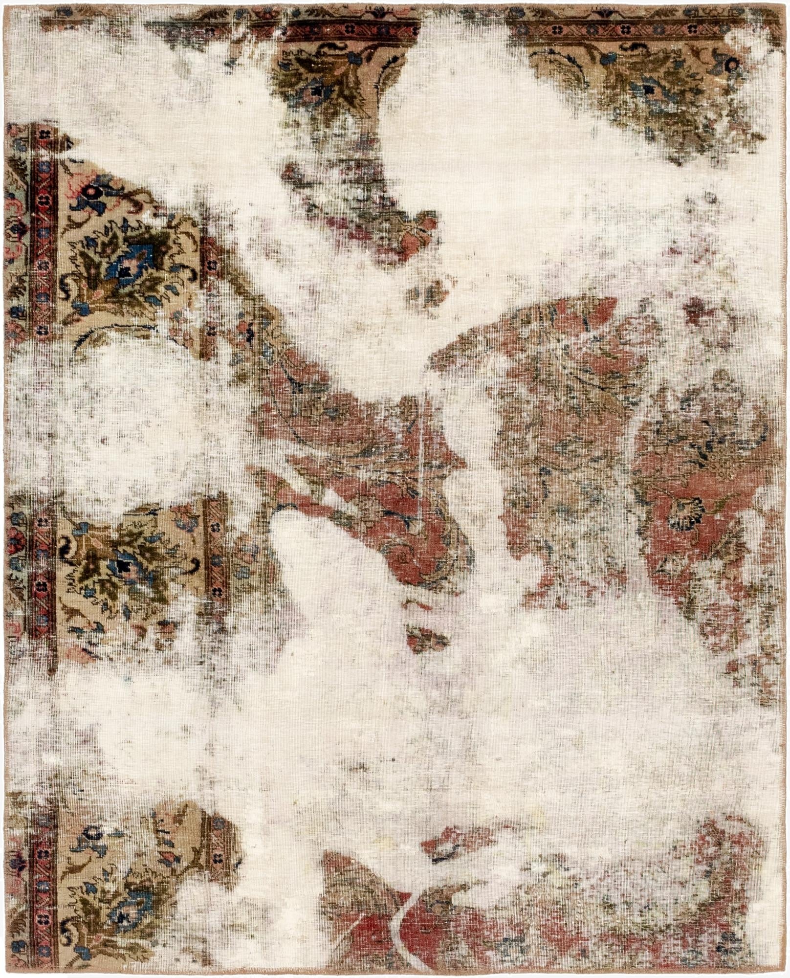 5' 3 x 6' 7  Hand Knotted Ultra Vintage Persian Wool Rug