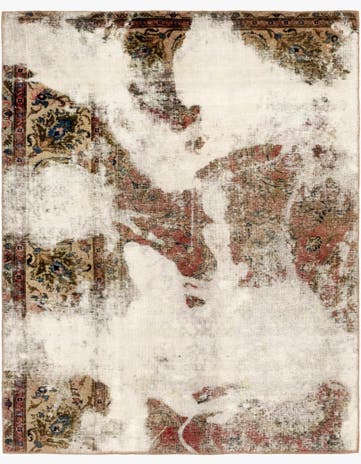 5' 3 x 6' 7 Hand Knotted Ultra Vintage Persian Wool Rug