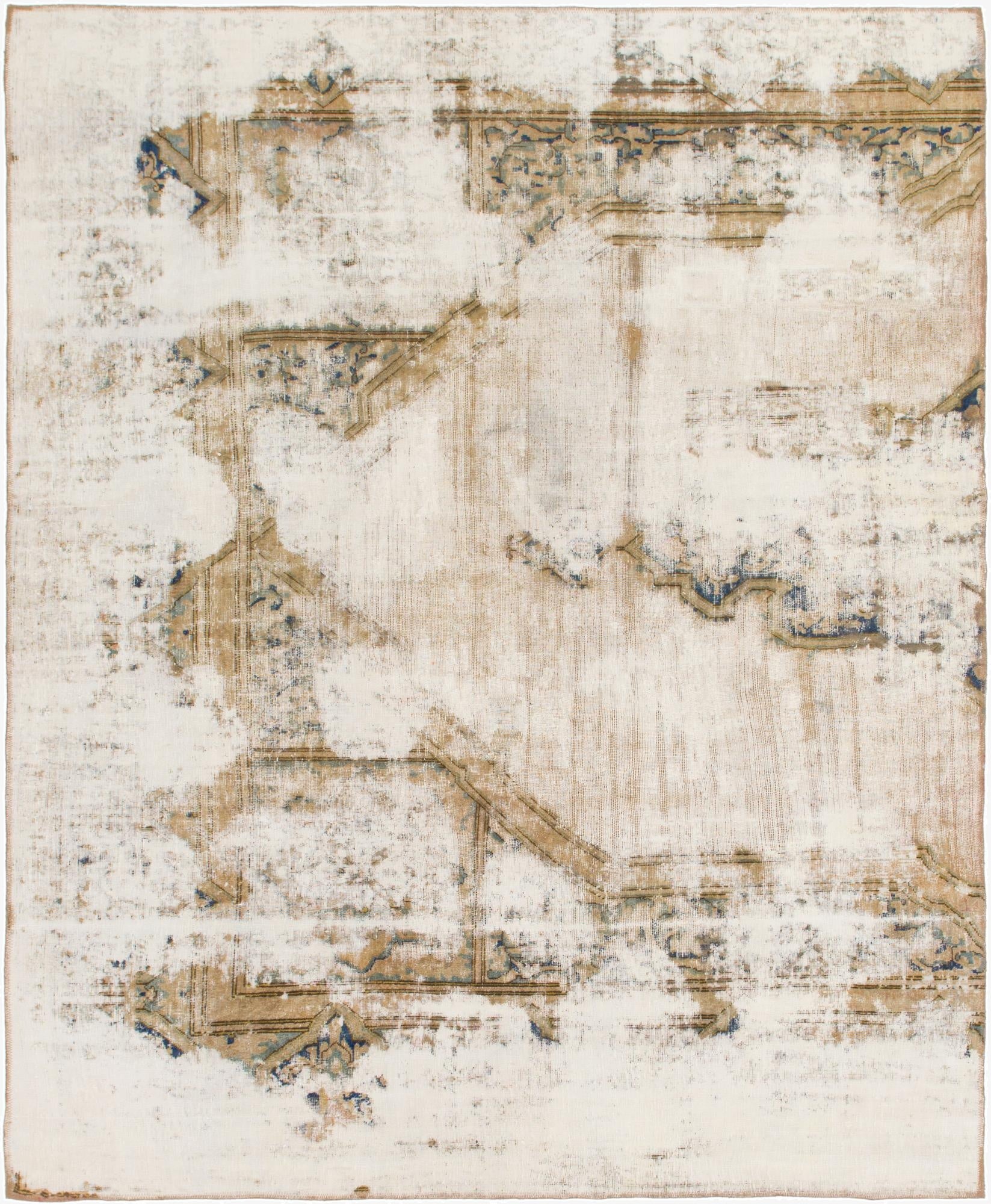 7' 4 x 9' 2  Hand Knotted Ultra Vintage Persian Wool Rug