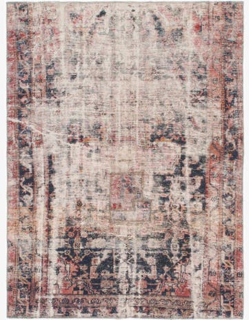 4' 6 x 6' Hand Knotted Ultra Vintage Persian Wool Rug