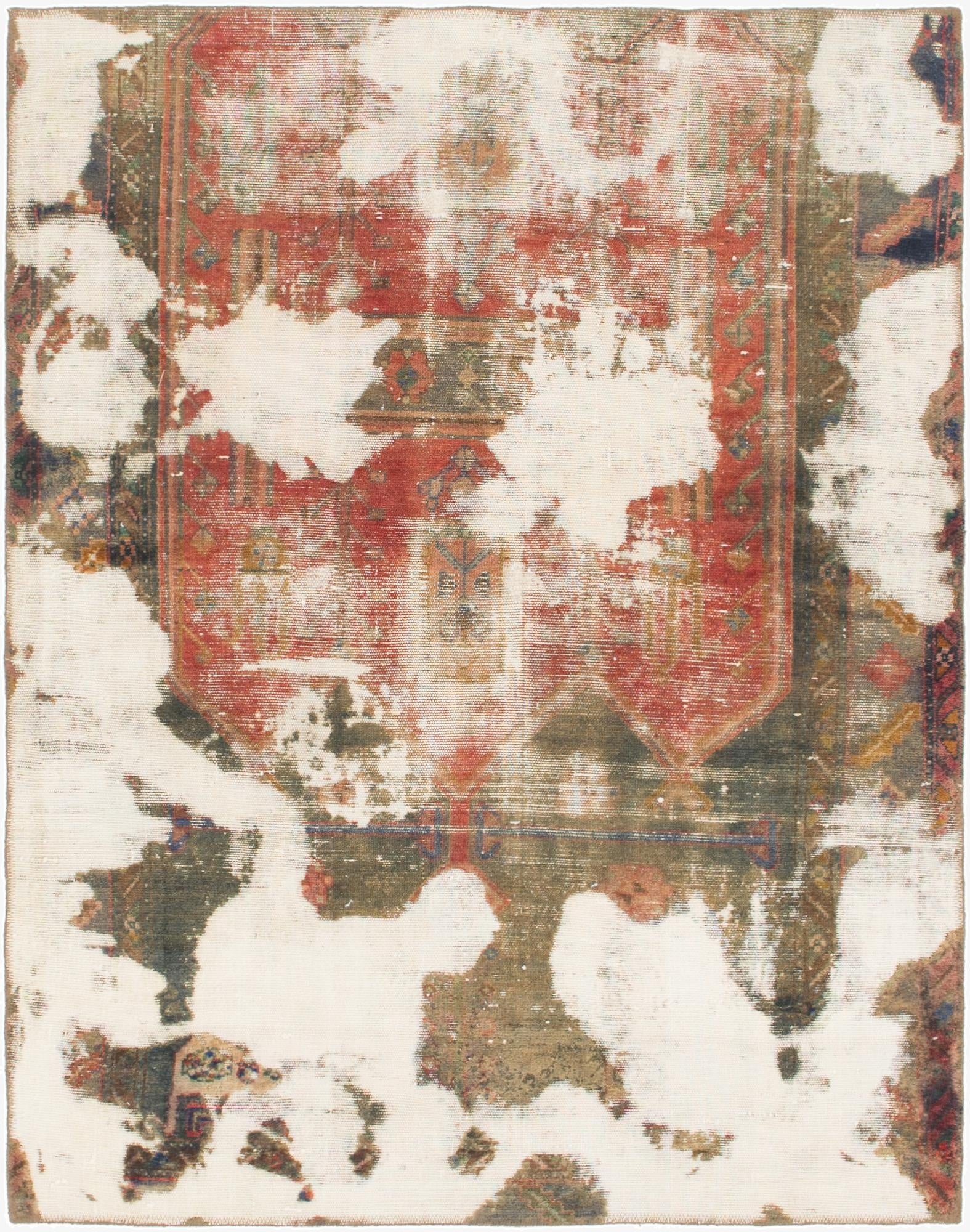 4' 8 x 6'  Hand Knotted Ultra Vintage Persian Wool Rug