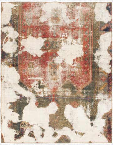 4' 8 x 6' Hand Knotted Ultra Vintage Persian Wool Rug