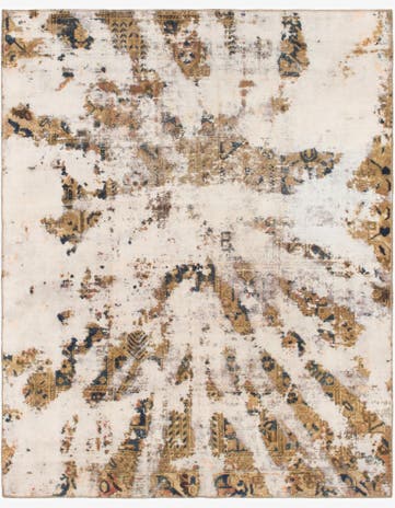 6' 2 x 7' 9 Hand Knotted Ultra Vintage Persian Wool Rug