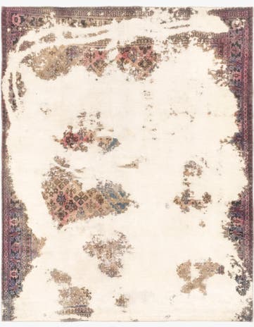 7' x 8' 9 Hand Knotted Ultra Vintage Persian Wool Rug