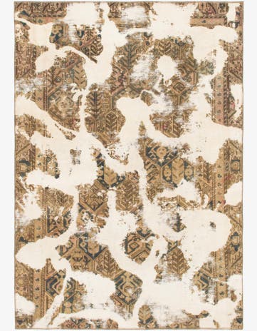 5' 7 x 8' Hand Knotted Ultra Vintage Persian Wool Rug